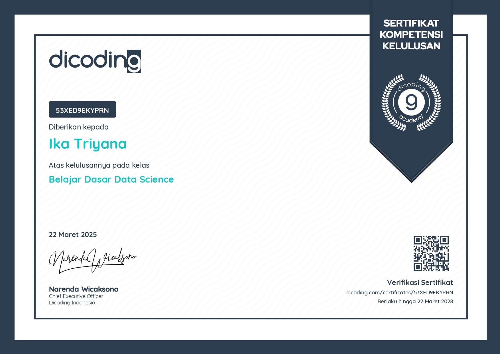 Certificate